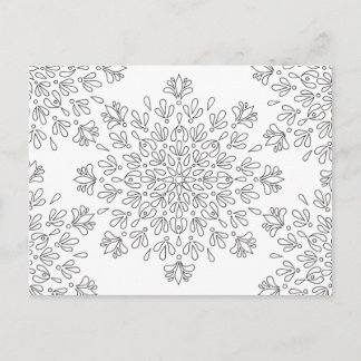 Floral Mandala Pattern Adult Coloring Briefkaart