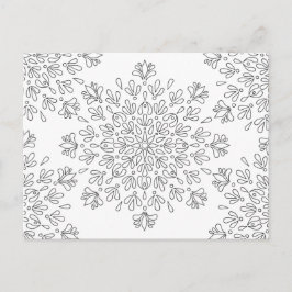 Floral Mandala Pattern Adult Coloring Briefkaart