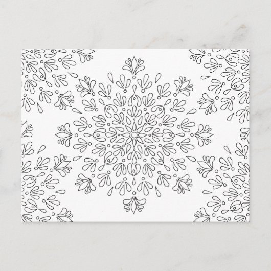 Floral Mandala Pattern Adult Coloring Briefkaart (Voorkant)