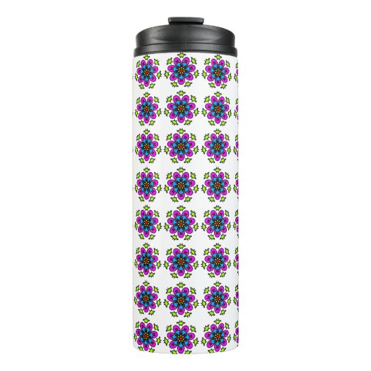 Floral Mandala Pattern Thermosbeker (Voorkant)