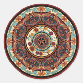 Floral Mandala Ronde Sticker (Voorkant)