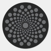 Floral Mandala Sjabloon Classic Ronde Sticker (Voorkant)