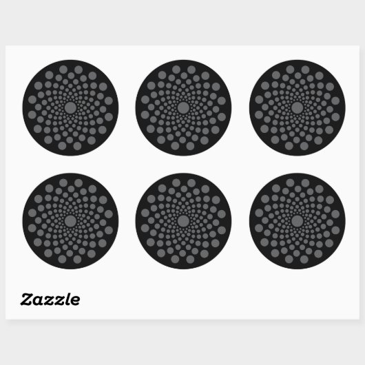 Floral Mandala Sjabloon Classic Ronde Sticker (Vel)