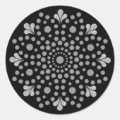 Floral Mandala Sjabloon Classic Ronde Sticker (Voorkant)