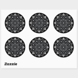 Floral Mandala Sjabloon Classic Ronde Sticker
