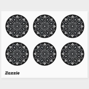 Floral Mandala Sjabloon Classic Ronde Sticker