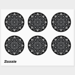 Floral Mandala Sjabloon Classic Ronde Sticker