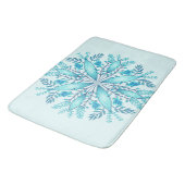 Floral Mandala - Turquoise Blue Boho Snowflake Badmat (Gekanteld)