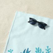 Floral Mandala - Turquoise Blue Boho Snowflake Strandlaken (In situ)