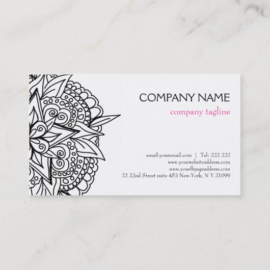 Floral Mandala Visitekaartje (Achterkant)