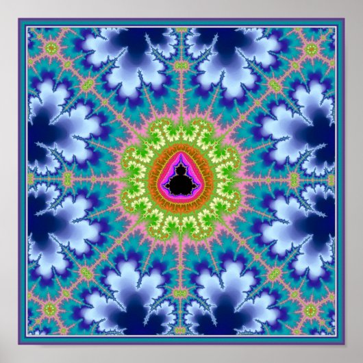 Floral Mandelbrot Fractal Poster (Voorkant)