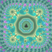 Floral Mandelbrot Fractal Sticker (Voorkant)