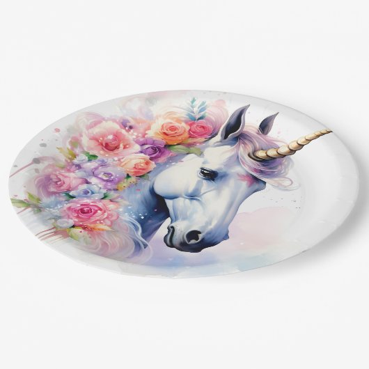 Floral Mane Eenhoorn/Paardenpapier Bord (Gekanteld)