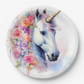 Floral Mane Eenhoorn/Paardenpapier Bord (Voorkant)