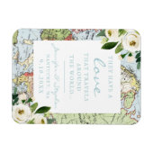 Floral Map Love Travels Weddenschap Magneet (Horizontaal)