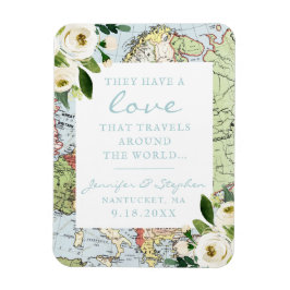  Floral Map Love Travels Weddenschap Magneet