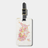 Floral Map of the USA Bagagelabel (Voorkant verticaal)