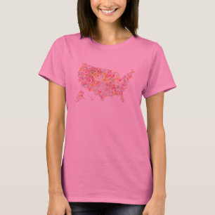 Floral Map of the USA T-shirt