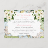 Floral Map Roze Reisthema Baby shower Info Informatiekaartje (Voorkant)