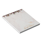 Floral Marble Burgundy Peonies Golden Script Girly Notitieblok (Schuin)