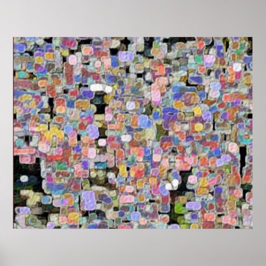 Floral Marbles - groot Poster (Voorkant)