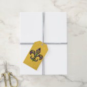 Floral Mardi Gras fleur de lis Cadeaulabel (Met Touw)
