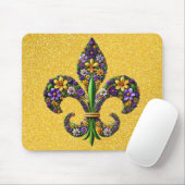 Floral Mardi Gras fleur de lis Muismat (Met muis)