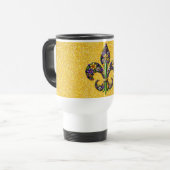Floral Mardi Gras fleur de lis Reisbeker (Voorkant links)