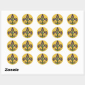 Floral Mardi Gras fleur de lis Ronde Sticker (Vel)