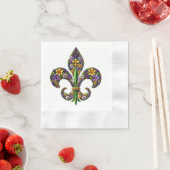 Floral Mardi Gras fleur de lis Servet (Insitu)