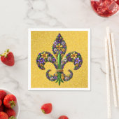 Floral Mardi Gras fleur de lis Servet (Insitu)