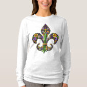 Floral Mardi Gras fleur de lis T-shirt (Voorkant)
