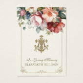 Floral Marian Cross Funeral Prayer Kaart (Voorkant)