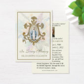 Floral Marian Cross Virgin Mary Funeral Prayer Visitekaartje (Bureau)