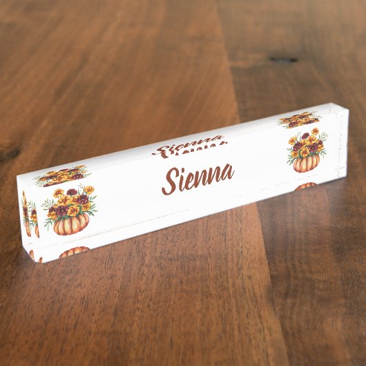 Floral Marigold Naambordje (Zijkant)