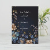 Floral marine huwelijksuitnodiging kaart (Staand voorkant)