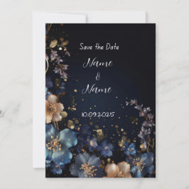 Floral marine huwelijksuitnodiging kaart
