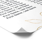 Floral marinesblauwe en gouden bruiloft 8 tafels poster (Hoek)