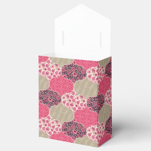  Floral Marokkaanse Patroon Roze Bedankdoosjes (Geopend)