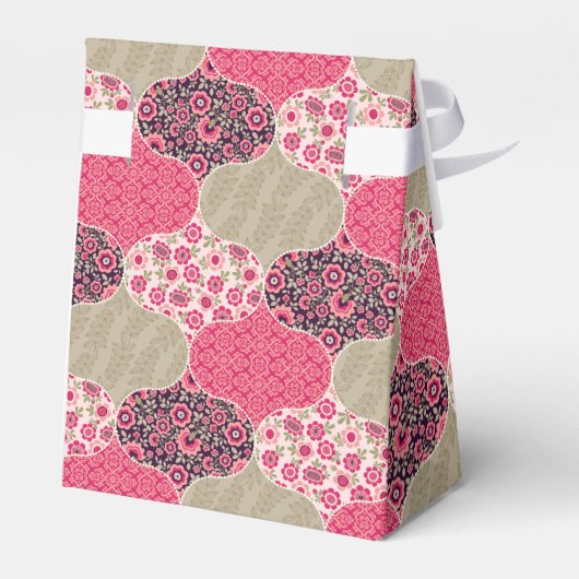  Floral Marokkaanse Patroon Roze Bedankdoosjes (Achterkant)