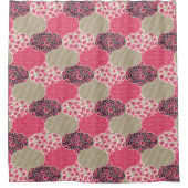  Floral Marokkaanse Patroon Roze Douchegordijn (Voorkant)