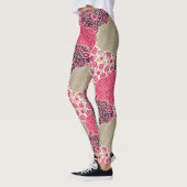  Floral Marokkaanse Patroon Roze Leggings (Links)