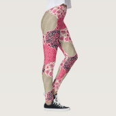  Floral Marokkaanse Patroon Roze Leggings (Rechts)