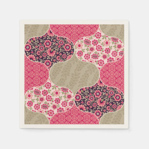  Floral Marokkaanse Patroon Roze Servet