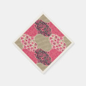 Floral Marokkaanse Patroon Roze Servet (Hoek)