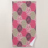  Floral Marokkaanse Patroon Roze Strandlaken (Voorkant)