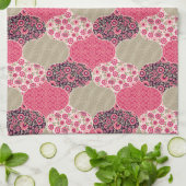 Floral Marokkaanse Patroon Roze Theedoek (Gevouwen)