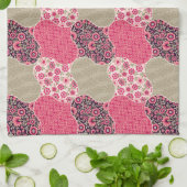  Floral Marokkaanse Patroon Roze Theedoek (Gevouwen)