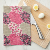  Floral Marokkaanse Patroon Roze Theedoek (Quarter Fold)