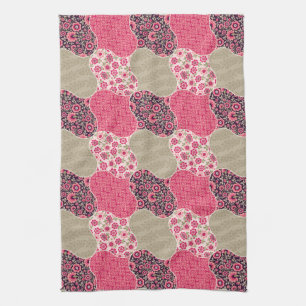  Floral Marokkaanse Patroon Roze Theedoek